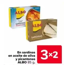 Carrefour ALBO En sardinas en aceite de oliva y picantonas oferta