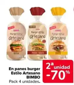 Carrefour BIMBO En panes burger Estilo Artesano oferta