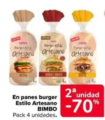 Carrefour BIMBO En panes burger Estilo Artesano oferta