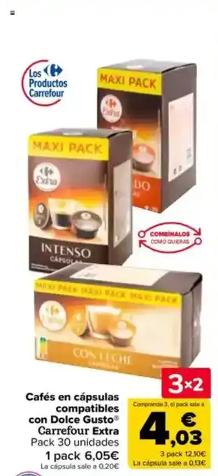 Carrefour Cafés en cápsulas compatibles con Dolce Gusto® Carrefour Extra oferta