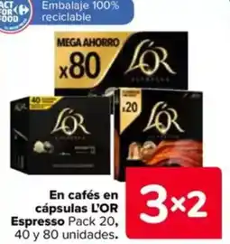 Carrefour L'OR En cafés en cápsulas Espresso oferta