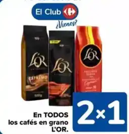 Carrefour L'OR En todos los cafés en grano oferta