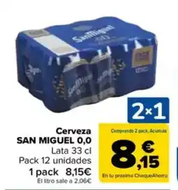 Carrefour SAN MIGUEL 0,0 Cerveza oferta