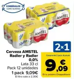 Carrefour AMSTEL Cerveza Radler y Radler 0,0% oferta