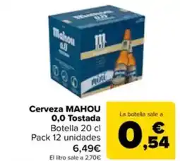 Carrefour MAHOU Cerveza 0,0 Tostada oferta