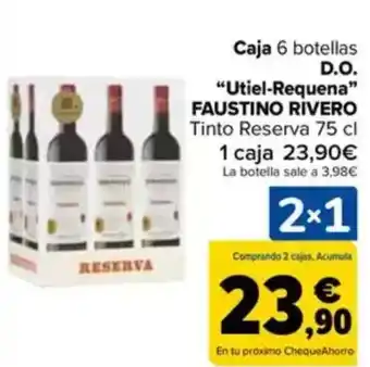 Carrefour FAUSTINO RIVERO Caja 6 botellas D.O. "Utiel-Requena" oferta