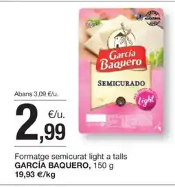 BonpreuEsclat GARCIA BAQUERO Formatge semicurat light a talls oferta