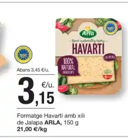 BonpreuEsclat ARLA Formatge Havarti amb xili de Jalapa oferta