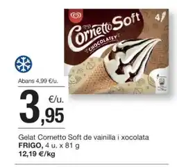BonpreuEsclat FRIGO Gelat Cornetto Soft de vainilla i xocolata oferta