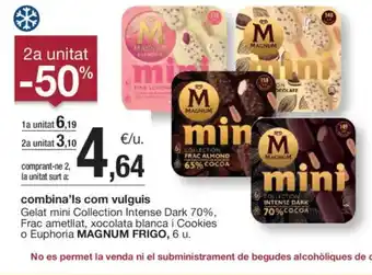 BonpreuEsclat MAGNUM Gelat mini Collection Intense Dark 70%, Frac ametllat, xocolata blanca i Cookies oferta