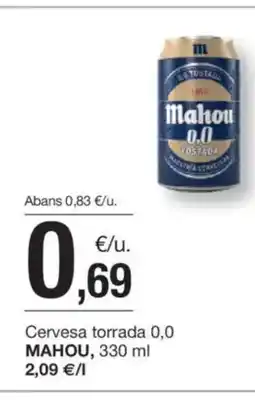 BonpreuEsclat MAHOU Cervesa torrada 0,0 oferta