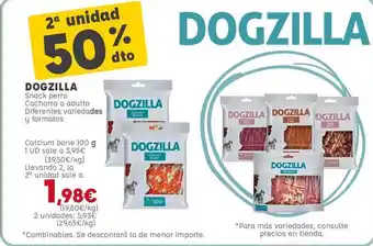 Kiwoko Dogzilla Snack Perro Cachorro O Adulto 100g oferta