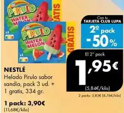Supermercados Lupa Nestlé - helado pirulo sabor sandía, pack 3 oferta