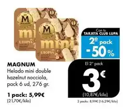 Supermercados Lupa Magnum - helado mini double hazelnut nocciola oferta