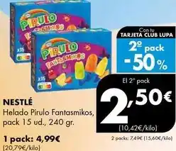 Supermercados Lupa Nestlé - helado pirulo fantasmikos oferta