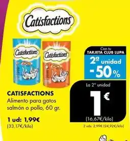 Supermercados Lupa Catisfactions - alimento para gatos salmon o pollo oferta