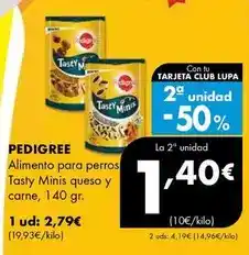 Supermercados Lupa Pedigree - alimento para perros tasty minis queso y carne oferta