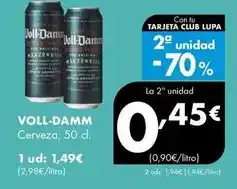 Supermercados Lupa Voll-damm - cerveza oferta