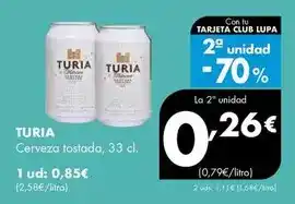 Supermercados Lupa Turia - cerveza tostada oferta