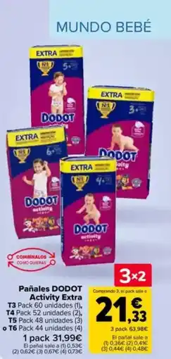Carrefour DODOT Pañales Activity Extra oferta