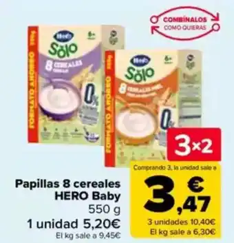 Carrefour HERO Papillas 8 cereales Baby oferta