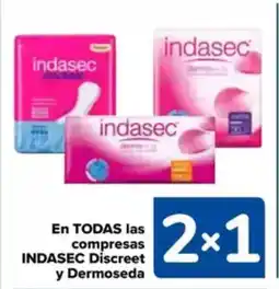 Carrefour INDASEC En todas las compresas discreet y dermoseda oferta
