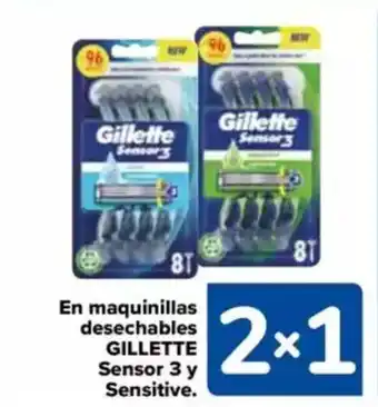 Carrefour GILLETTE En maquinillas desechables Sensor 3 y Sensitive. oferta
