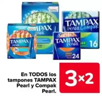 Carrefour TAMPAX En todos los tampones pearl y compak oferta