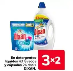Carrefour DIXAN En detergentes líquidos 43 lavados y cápsulas 24 dosis oferta