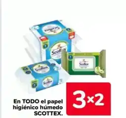 Carrefour SCOTTEX En todo el papel higiénico húmedo oferta