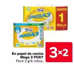 Carrefour FOXY En papel de cocina Mega 3 oferta
