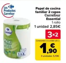 Carrefour Papel de cocina familiar 2 capas Carrefour Essential oferta