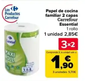 Carrefour Papel de cocina familiar 2 capas Carrefour Essential oferta