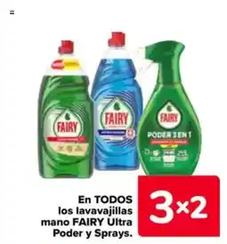 Carrefour FAIRY En todos los lavavajillas mano ultra poder y sprays. oferta