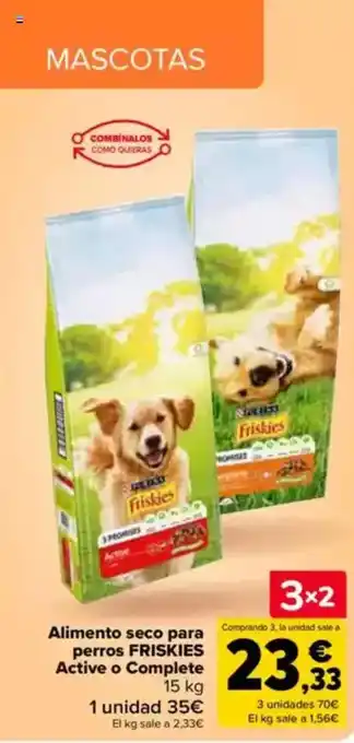 Carrefour FRIKIES Alimento seco para perros Active o Complete oferta