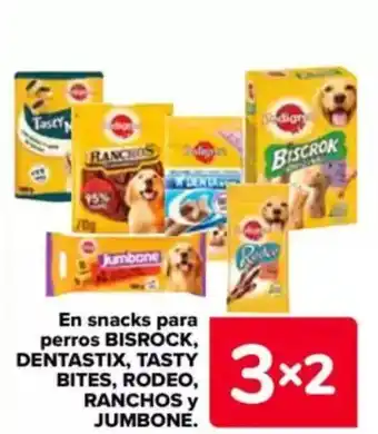 Carrefour BISROCK, DENTASTIX, TASTY BITES, RODEO, RANCHOS Y JUMBONE En snacks para perros oferta