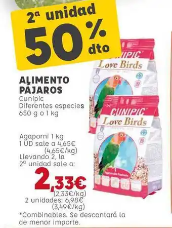 Kiwoko Cunipic Alimento Pajaros 650g o 1kg oferta