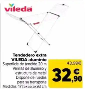 Carrefour VILEDA Tendedero extra aluminio oferta