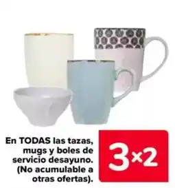 Carrefour En todas las tazas, mugs y boles de servicio desayuno. (no acumulable a otras ofertas) oferta