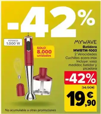 Carrefour MYWAVE Batidora MWBTM-1003 oferta