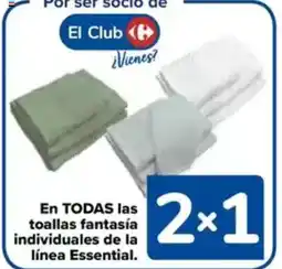 Carrefour En todas las toallas fantasía individuales de la línea essential oferta