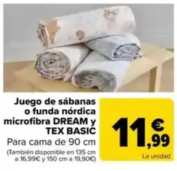 Carrefour Juego de sábanas o funda nórdica microfibra dream y tex basic oferta