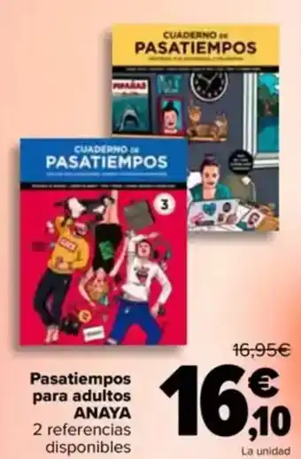 Carrefour ANAYA Pasatiempos para adultos oferta