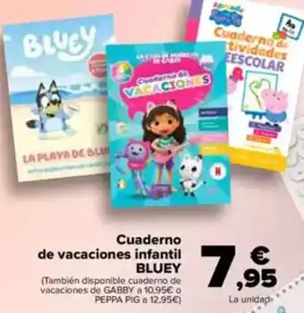 Carrefour BLUEY Cuaderno de vacaciones infantil oferta