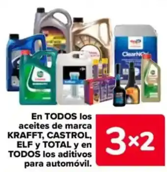 Carrefour KRAFFT, CASTROL, ELF y TOTAL En todos los aceites de marca y en todos los aditivos para automóvil. oferta