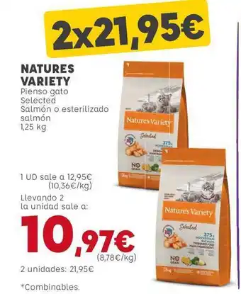 Kiwoko Natures Variety Pienso Gato Selected Salmón O Esterilizado Salmón 1,25kg oferta