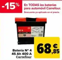 Carrefour En todas las baterías para automóvil carrefour oferta