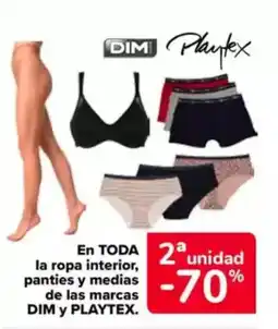 Carrefour DIM Y PLAYTEX En toda la ropa interior, panties y medias de las marcas oferta
