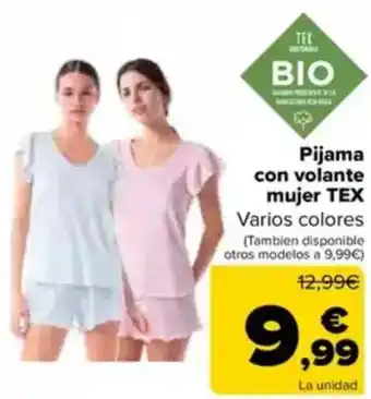 Carrefour TEX Pijama con volante mujer oferta
