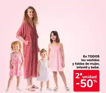 Carrefour En todos los vestidos y faldas de mujer, infantil y bebé. oferta